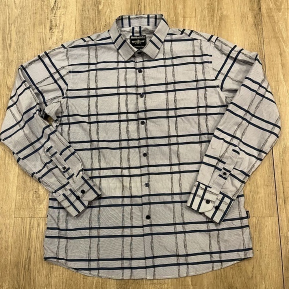 Barabas Blue Patterned Men’s Dress Shirt Button Down XL